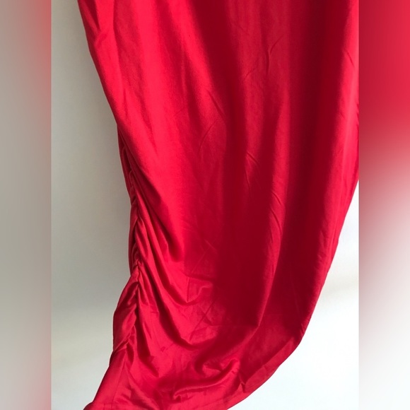 Anthropologie Hutch Womens Red Sleeveless Ruched Mini Asymmetrical Size XL - Picture 9 of 11